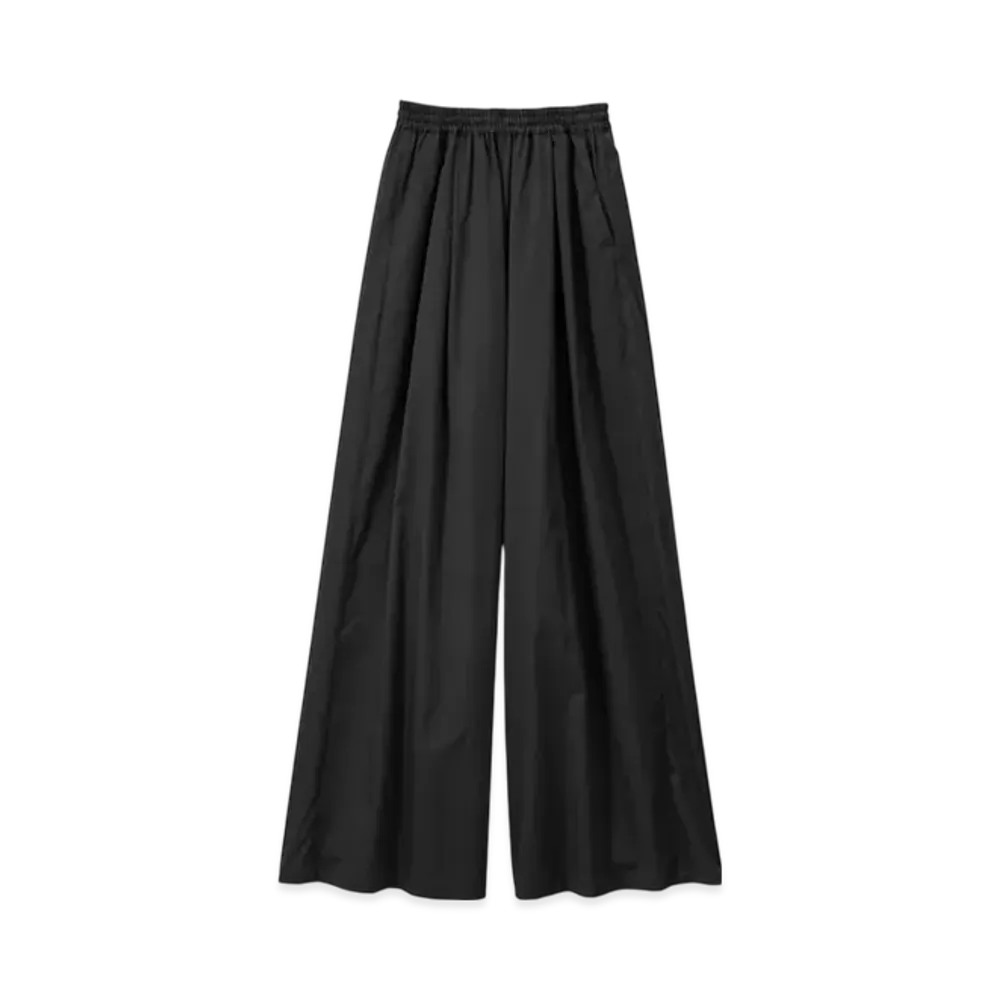 Graphpaper Silicon Poplin Two Tuck Easy Wide Pants "Black"