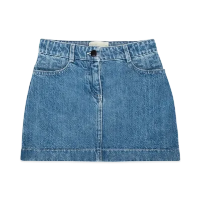 FENDI Kids Logo Embroidery Skirt "Blue"
