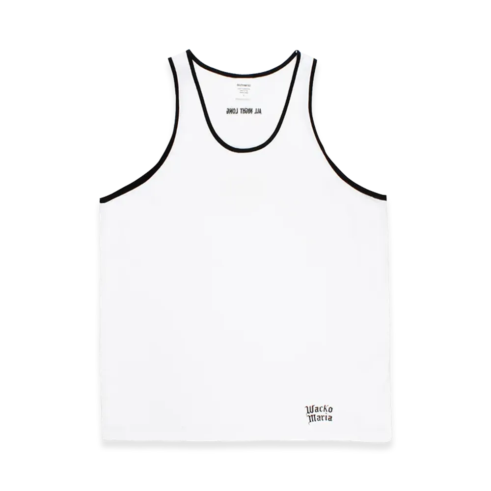 WACKO MARIA Washed Heavy Weight Ringer Tank Top "White"