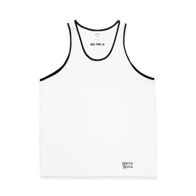WACKO MARIA Washed Heavy Weight Ringer Tank Top "White"