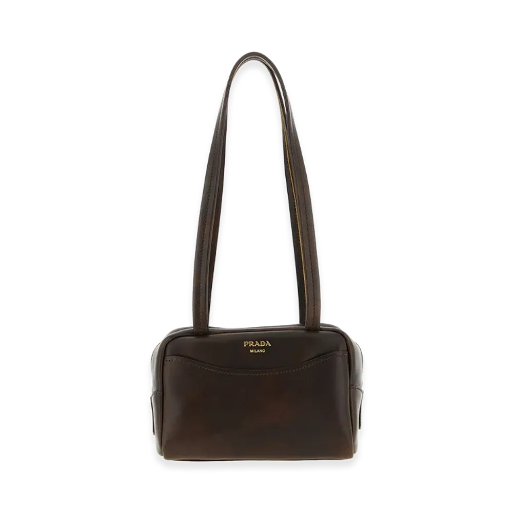 PRADA Women's Carry Mini Top Case "Brown"