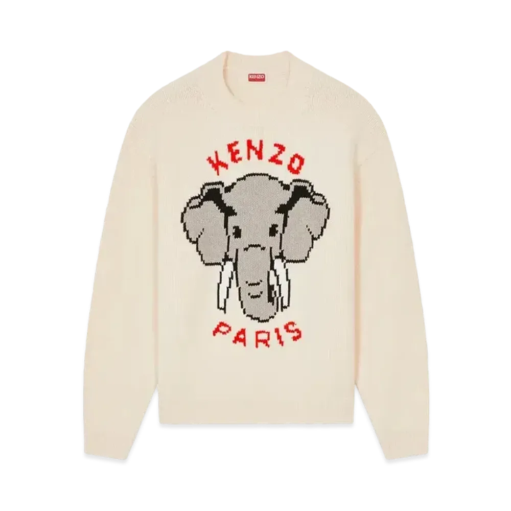 KENZO 'ELEPHANT' Embroidery Jumper "Off White"