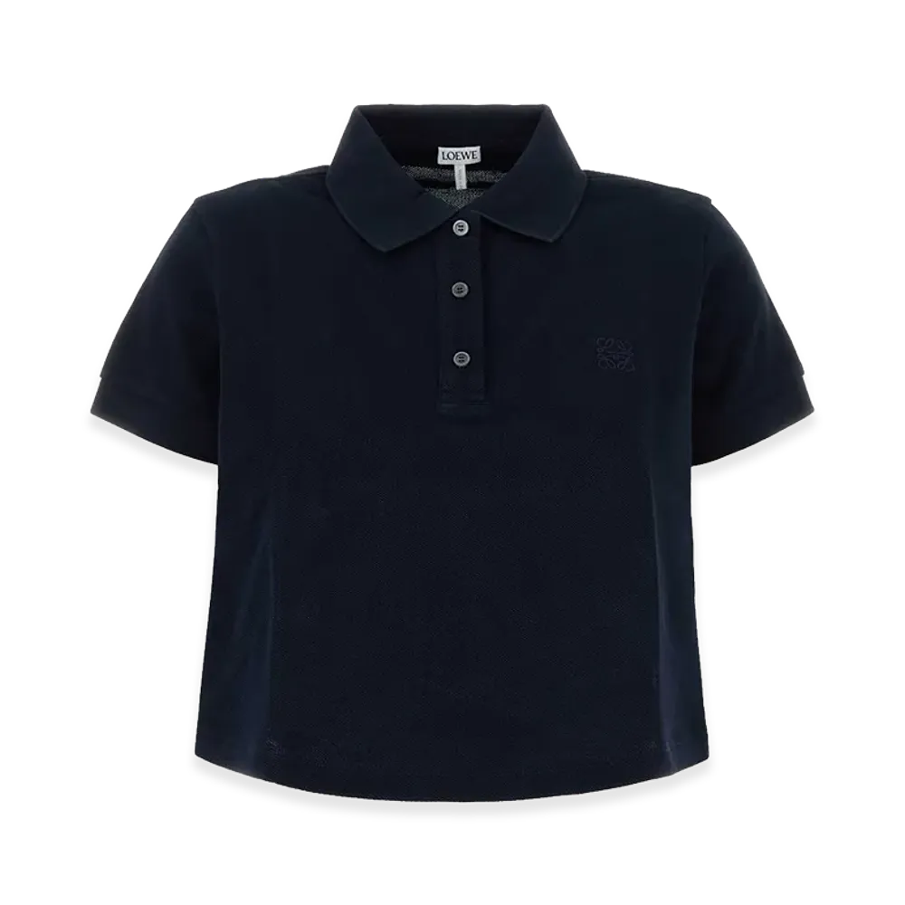 LOEWE Women's Piquet Oversize Polo Shirt "Midnight Blue"