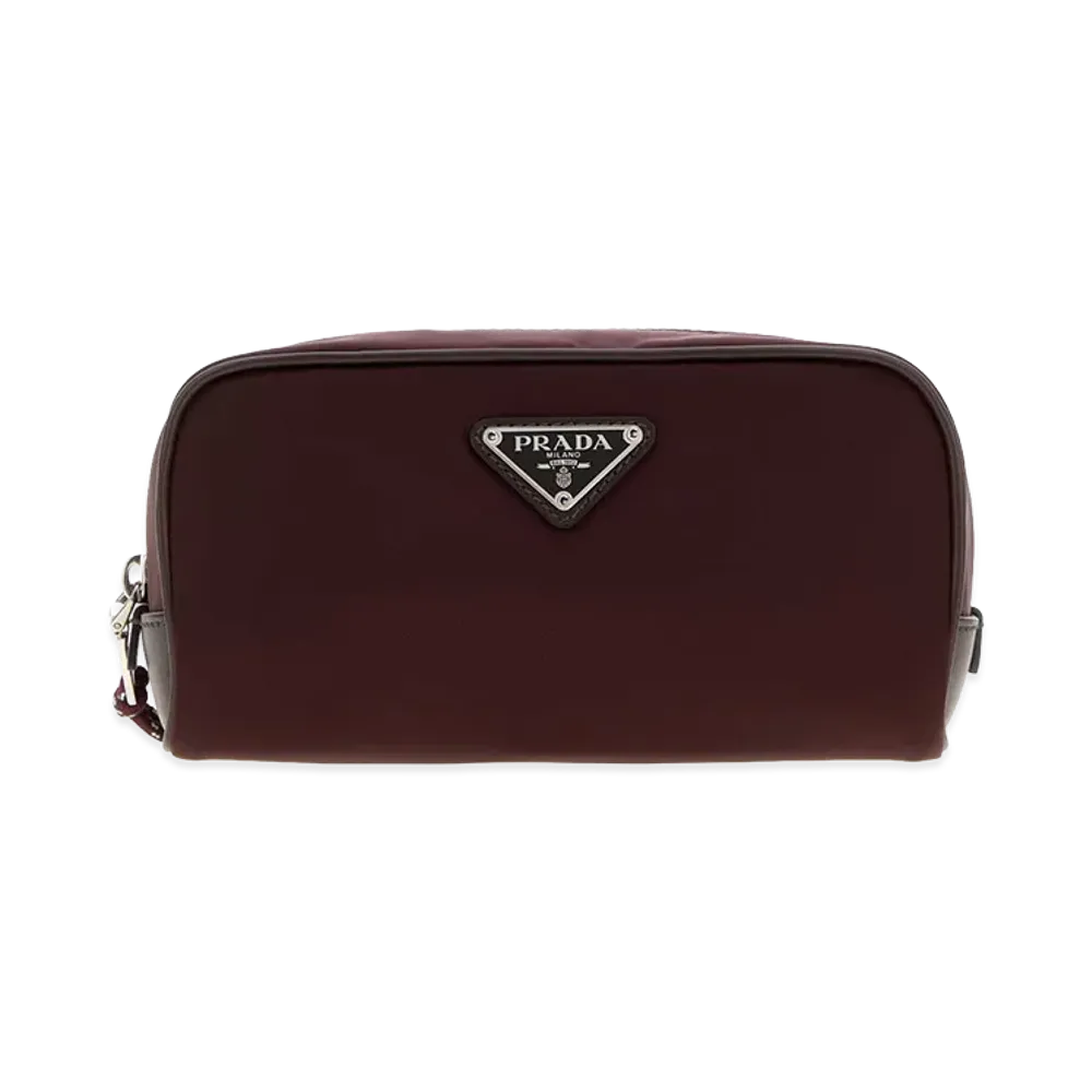 PRADA Aubergine Fabric Beauty Case "Burgundy"