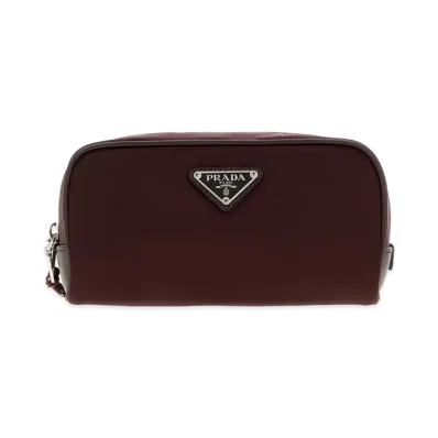 PRADA Aubergine Fabric Beauty Case "Burgundy"