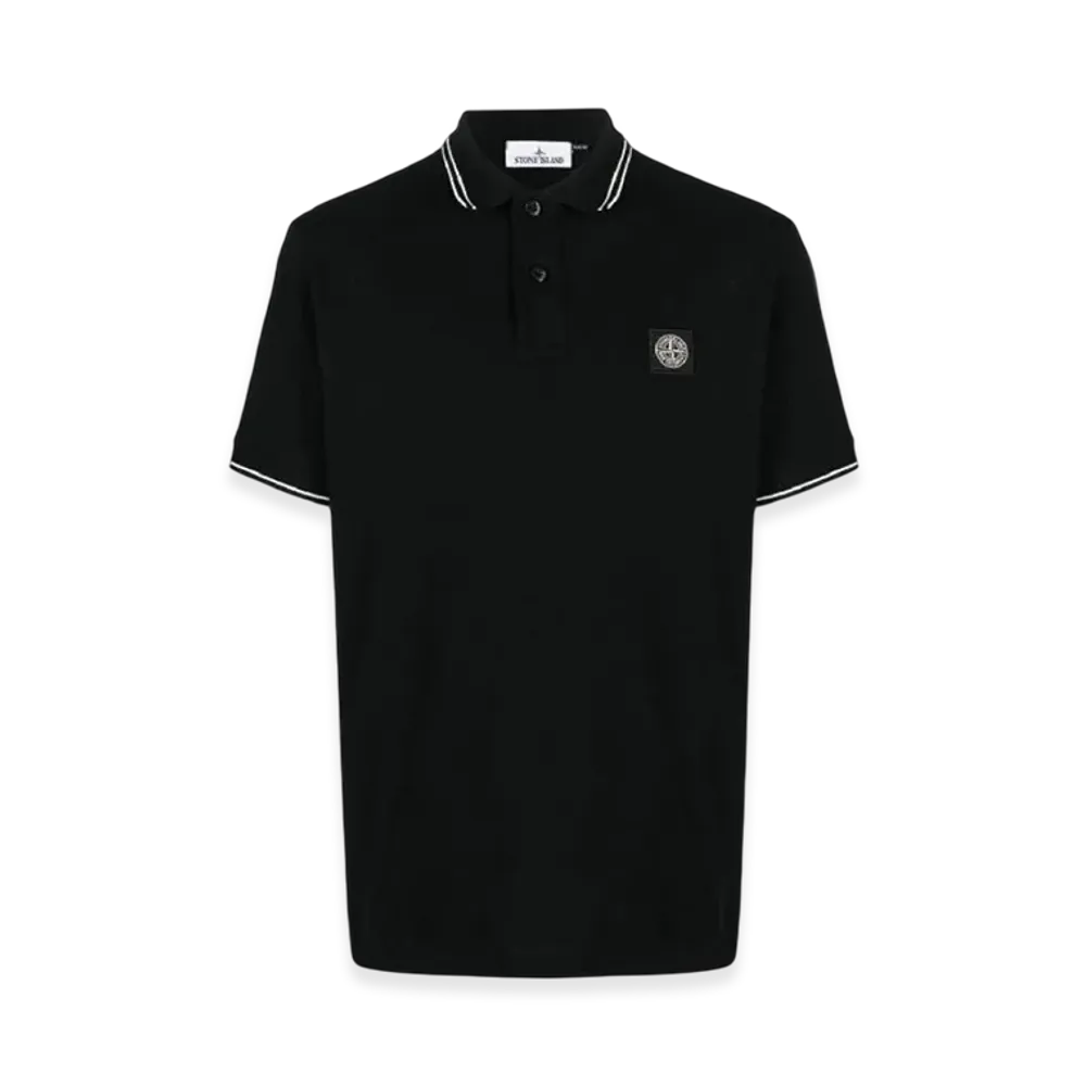 Stone Island 2SC18 Stretch Cotton Pique Short Sleeve Polo Shirt - 24SS "Black"