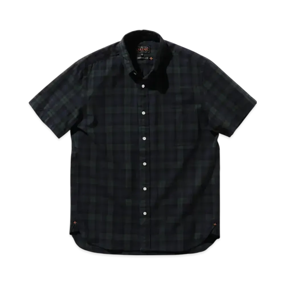 BEAMS B.D. Short Sleeve Indigo Yarn Tartan Check "Black"