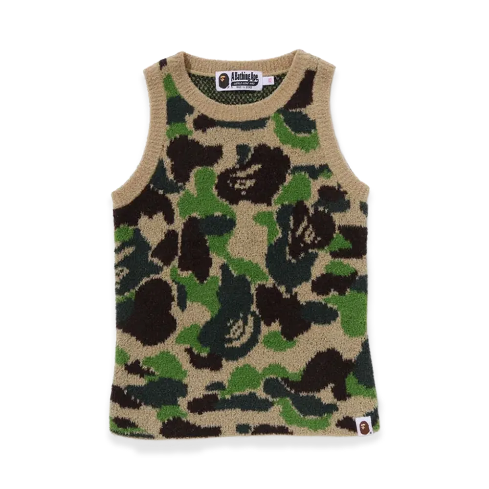 A BATHING APE Women's ABC Camo Towel Jacquard Tank Top "Green"