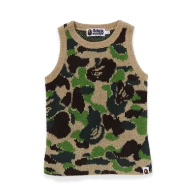 A BATHING APE Women's ABC Camo Towel Jacquard Tank Top "Green"