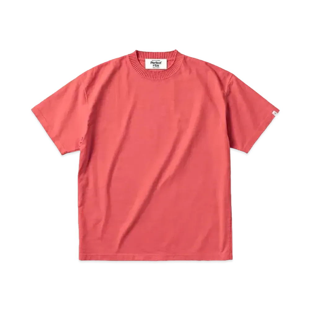 Perfect ribs Basic Short Sleeve T Shirts "Vintage Red"