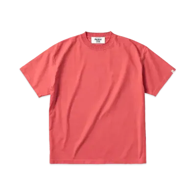 Perfect ribs Basic Short Sleeve T Shirts "Vintage Red"