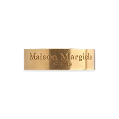 Maison Margiela Wide Logo Palladium Ring "Shiny Yellow"