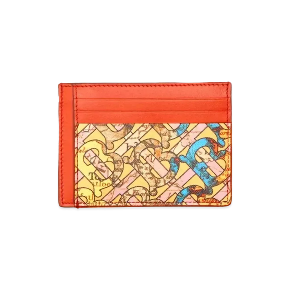 Burberry Monogram Map Print Money Clip Card Case "Multicolor"
