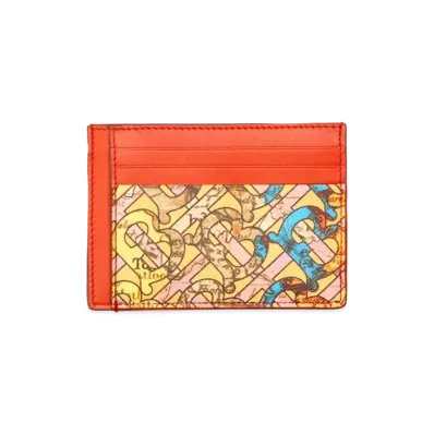 Burberry Monogram Map Print Money Clip Card Case "Multicolor"