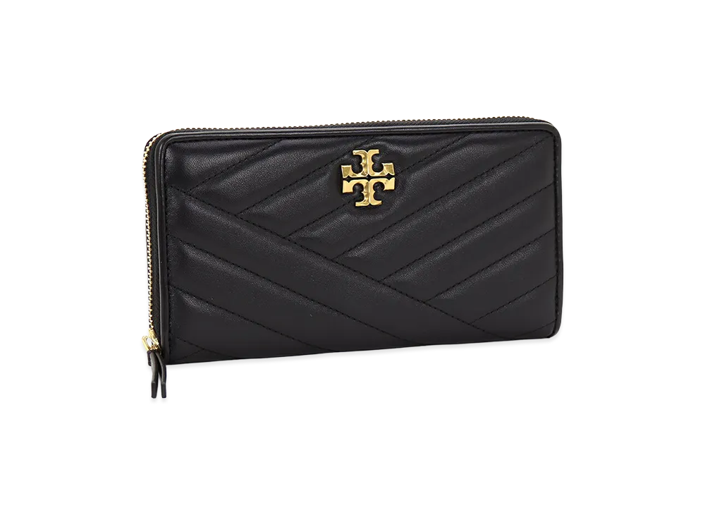 TORY BURCH Women's Kira Chevron Zip Continental Wallet "Black"