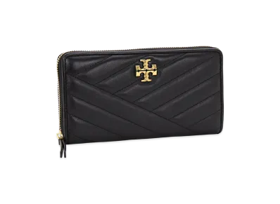 TORY BURCH Women's Kira Chevron Zip Continental Wallet "Black"