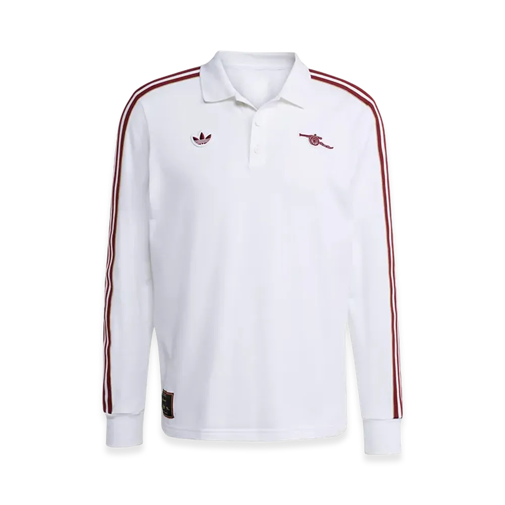 adidas Arsenal Terrace Icon Long Sleeve Polo Shirt "White"