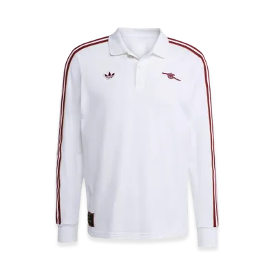 adidas Arsenal Terrace Icon Long Sleeve Polo Shirt "White"