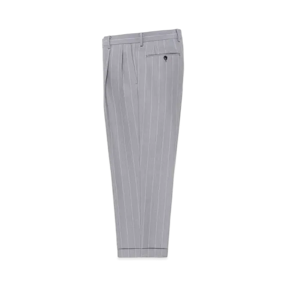 WACKO MARIA Dormeuil / Striped Double Pleated Trousers "Light Purple"