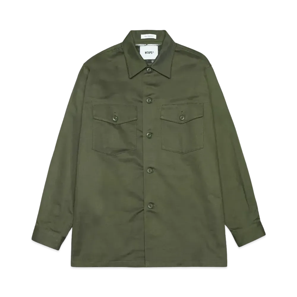 WTAPS Wmill-Ls 02 / LS / Cotton. Satin "Olive Drab"