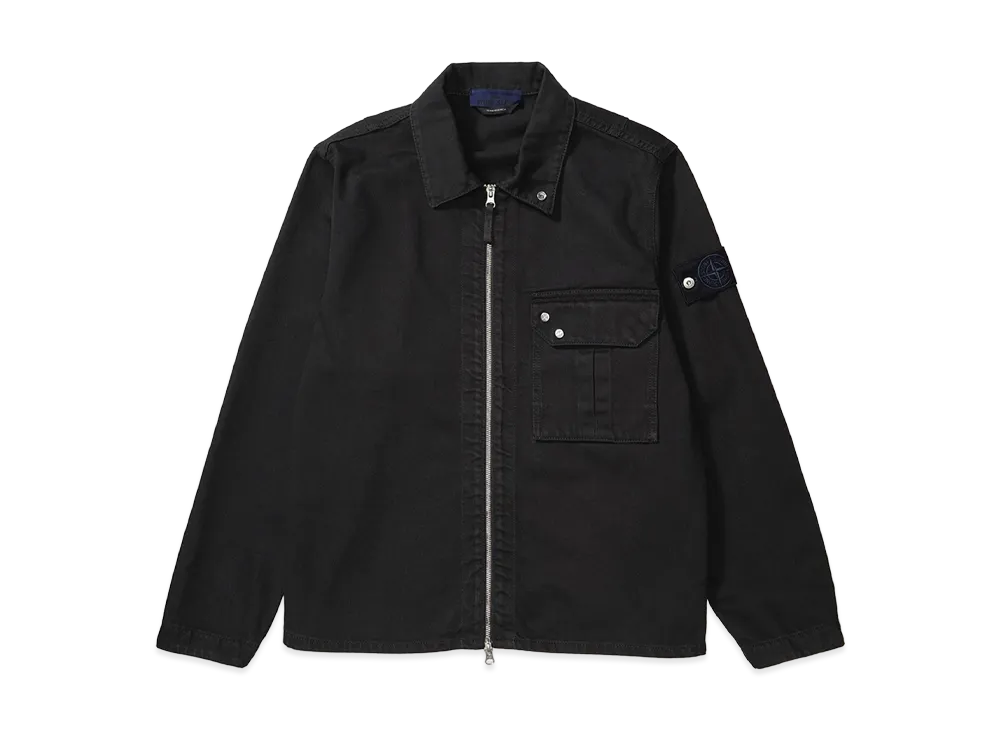 Stone Island Cotton Denim Overshirt "Black" - ¥