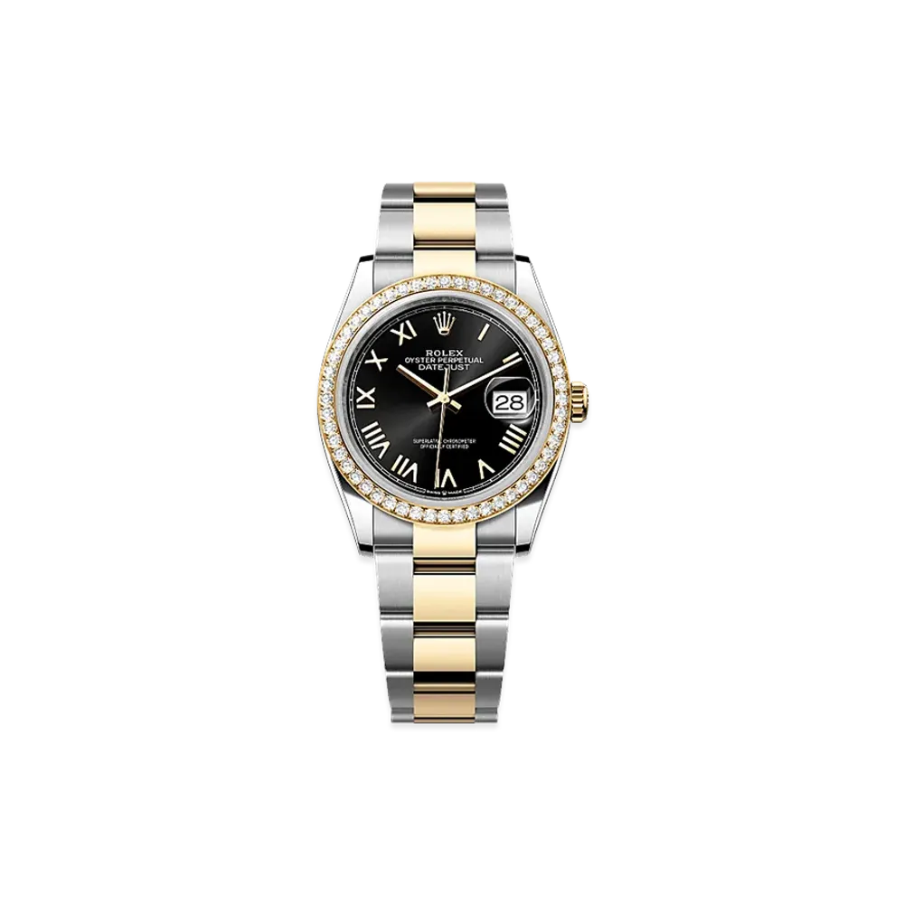 ROLEX Datejust 36 Oystersteel & Yellow Gold Diamond "Black"