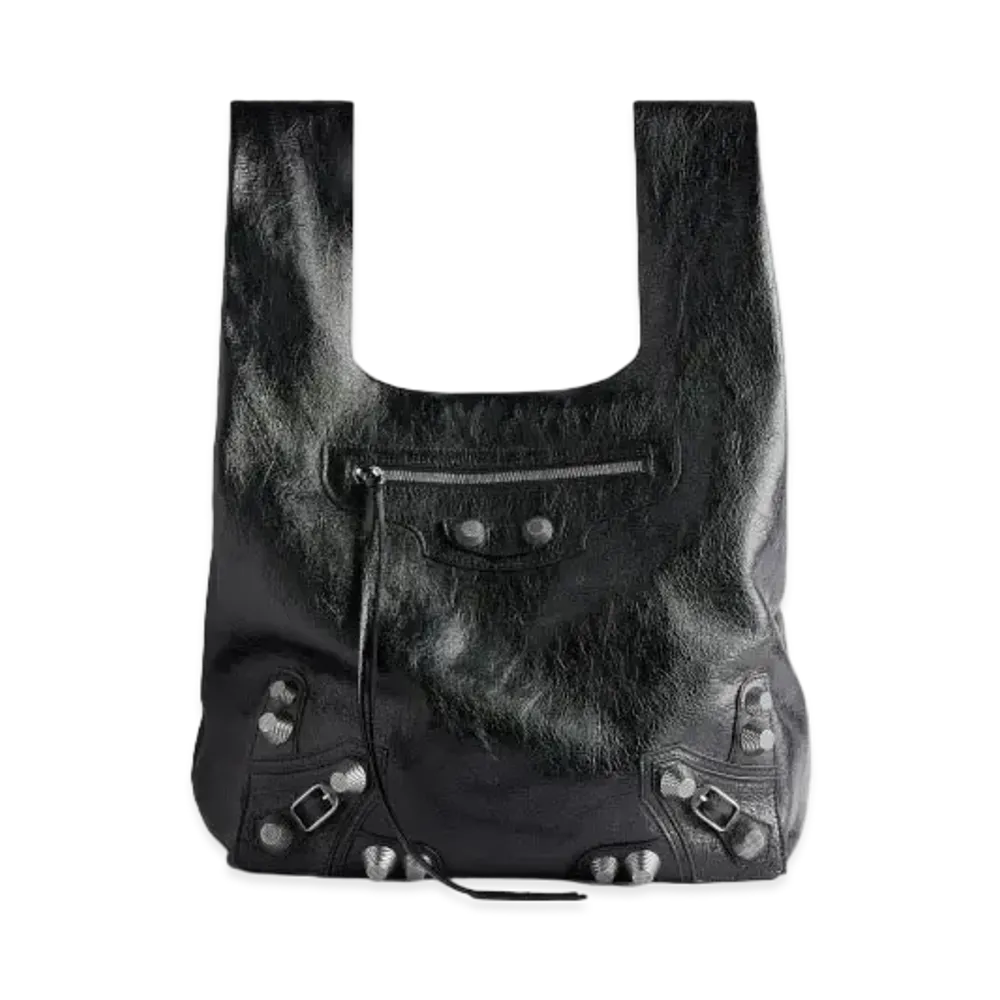 BALENCIAGA Le Cagole Shopper Bag In Arena Lambskin "Black"