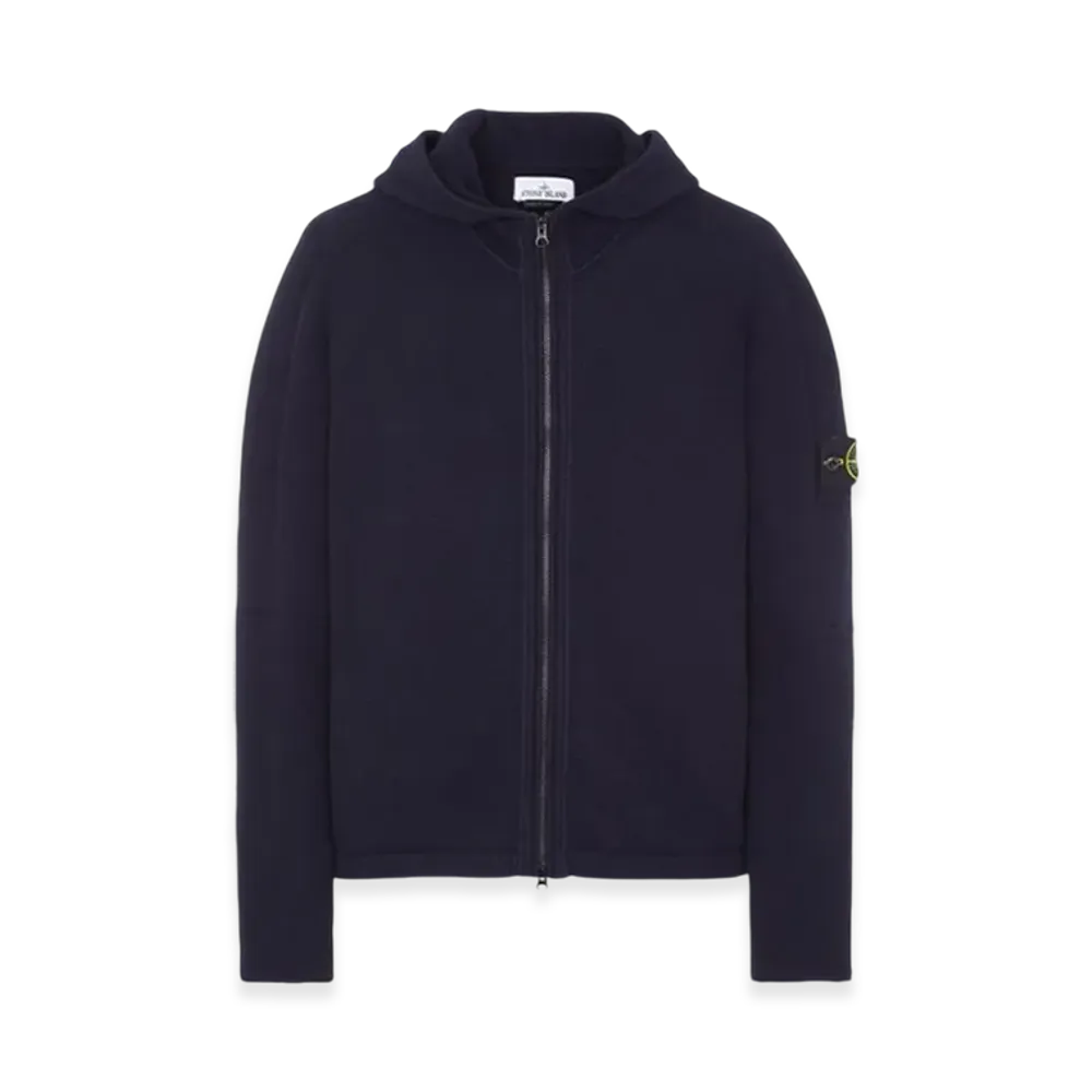 Stone Island 509A3 Lambswool Hooded Cardigan Knit - 23FW "Navy Blue"
