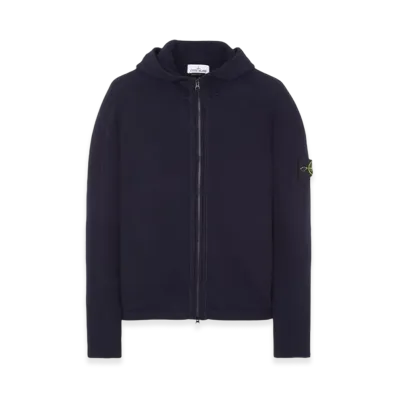 Stone Island 509A3 Lambswool Hooded Cardigan Knit - 23FW "Navy Blue"