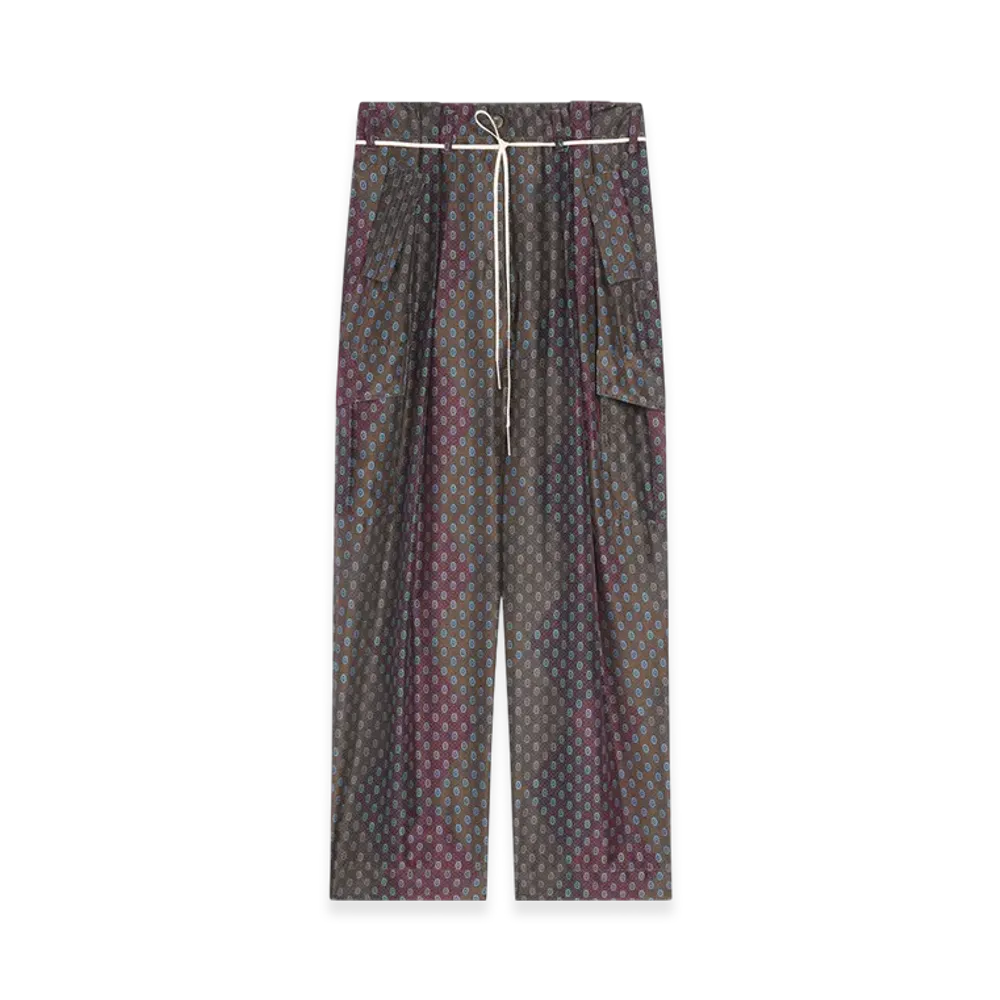 DRIES VAN NOTEN Women's Silk Cargo Pants "Burgundy"