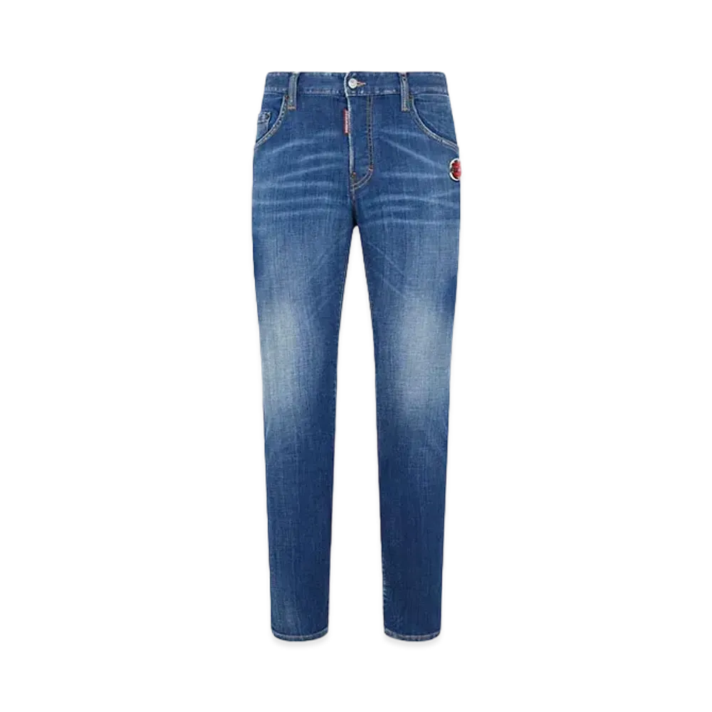 Dsquared2 Medium Clean Wash Skater Jeans "Navy"
