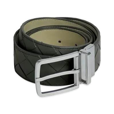 Bottega Veneta Dark Green Leather Belt "Dark Green"