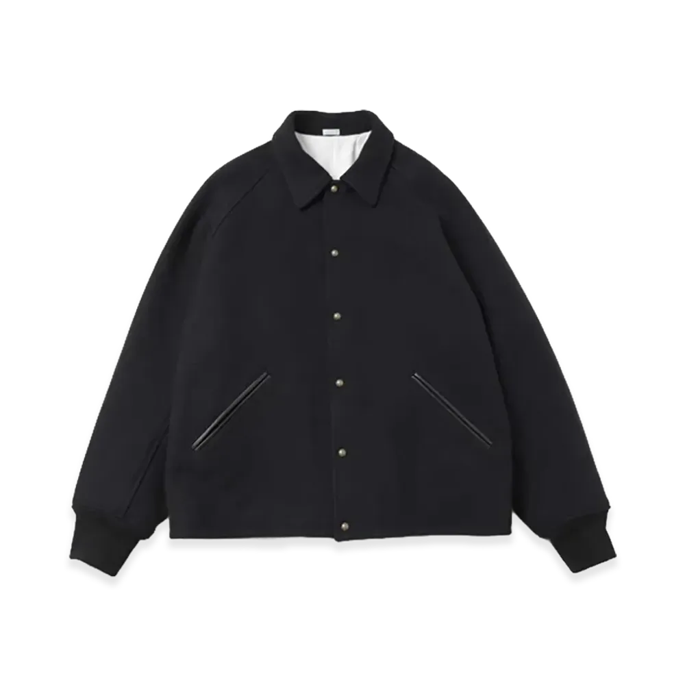 A.PRESSE High Twist Cashmere Melton Coach Jacket "Black"