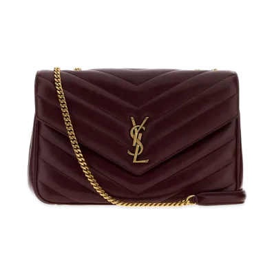 Saint Laurent Women's Loulou Large Shoulder Bag "Bordeaux"
