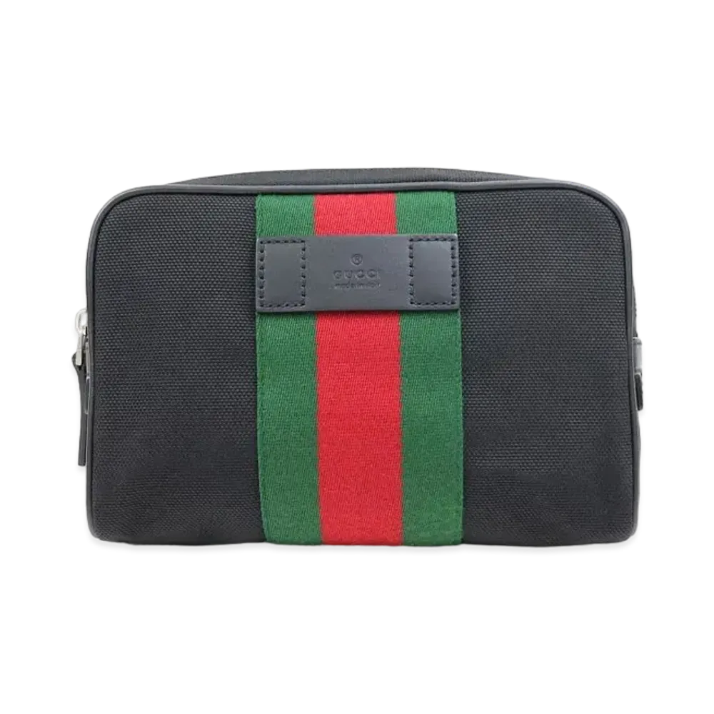 GUCCI Techno Canvas Belt Bag Web Stripe
