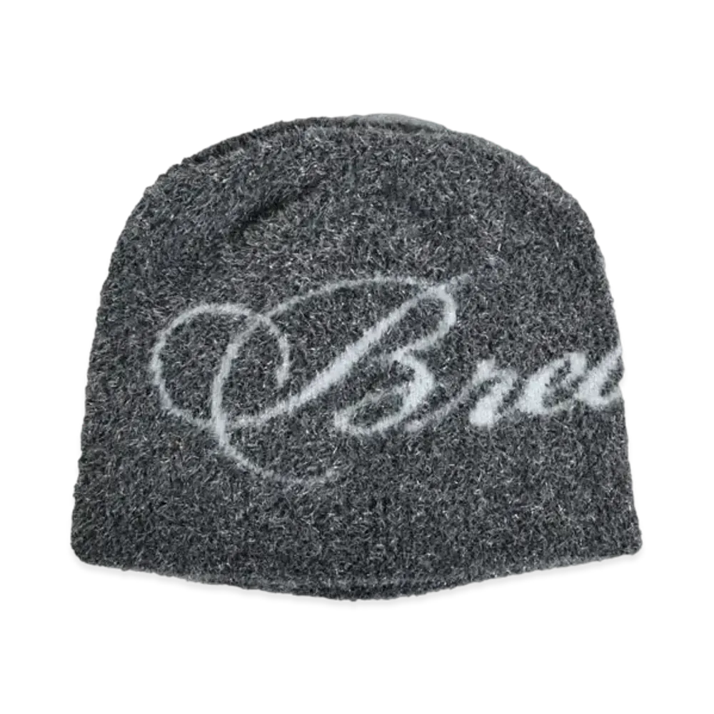 BREATH Glitter Mohair Skull Cap "Silver"