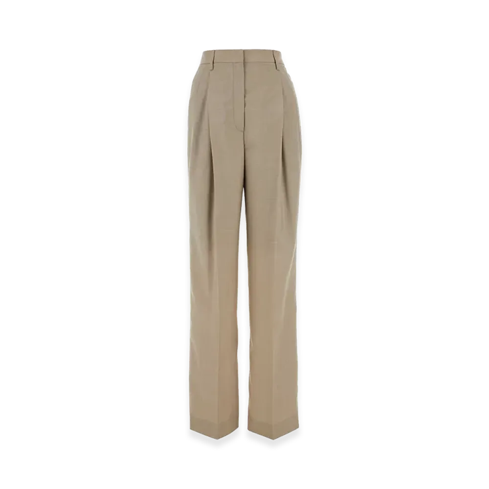 PRADA Women's Wool Blend Pant "Sand Beige"