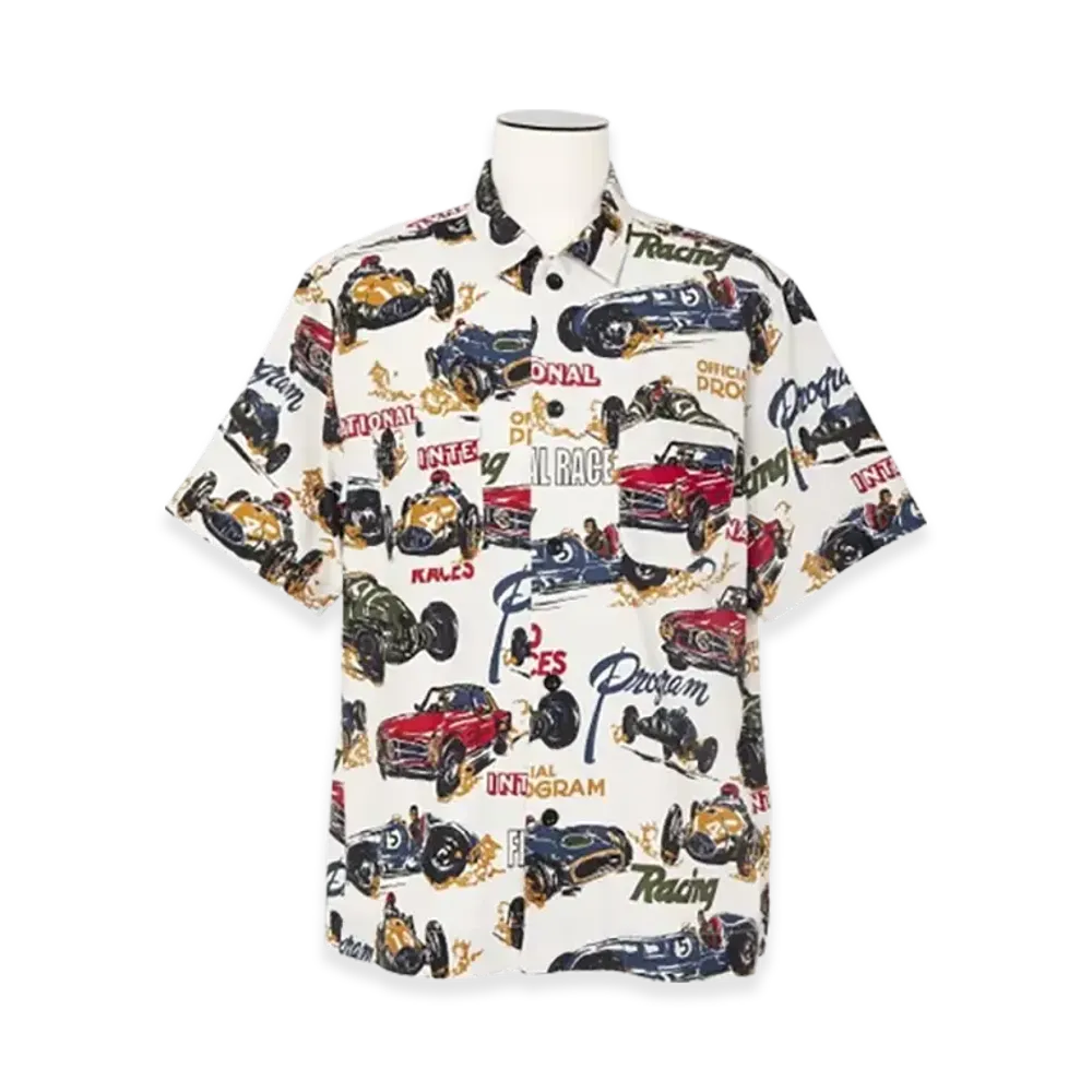 sacai Car Race / Tropical Print Shirt "Ivory"