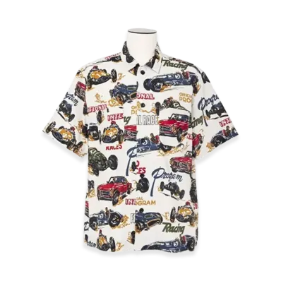 sacai Car Race / Tropical Print Shirt "Ivory"