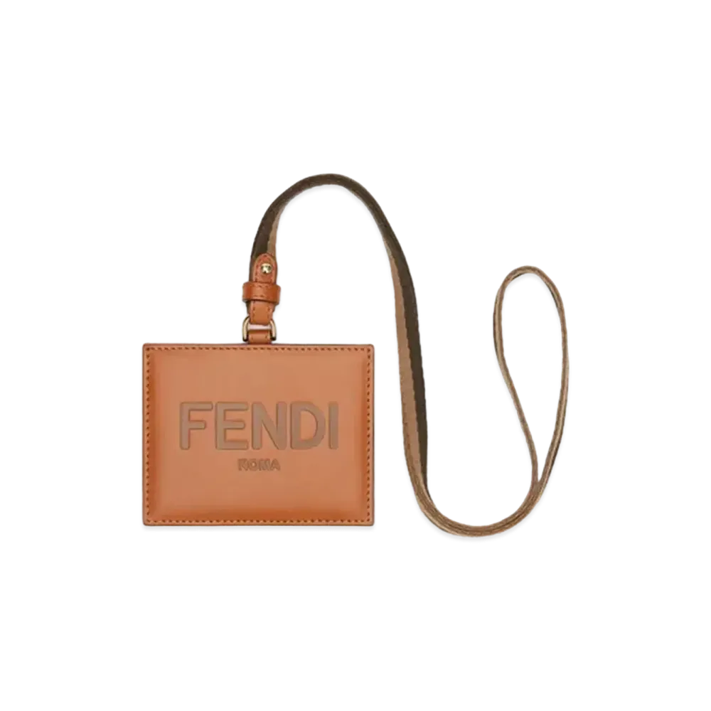 FENDI Name Card Holder Leather Name Card Holder "Brown"