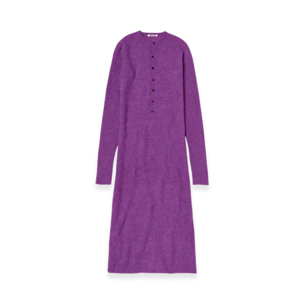AURALEE Baby Suri Alpaca Sheer Knit One Piece "Purple"