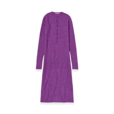AURALEE Baby Suri Alpaca Sheer Knit One Piece "Purple"