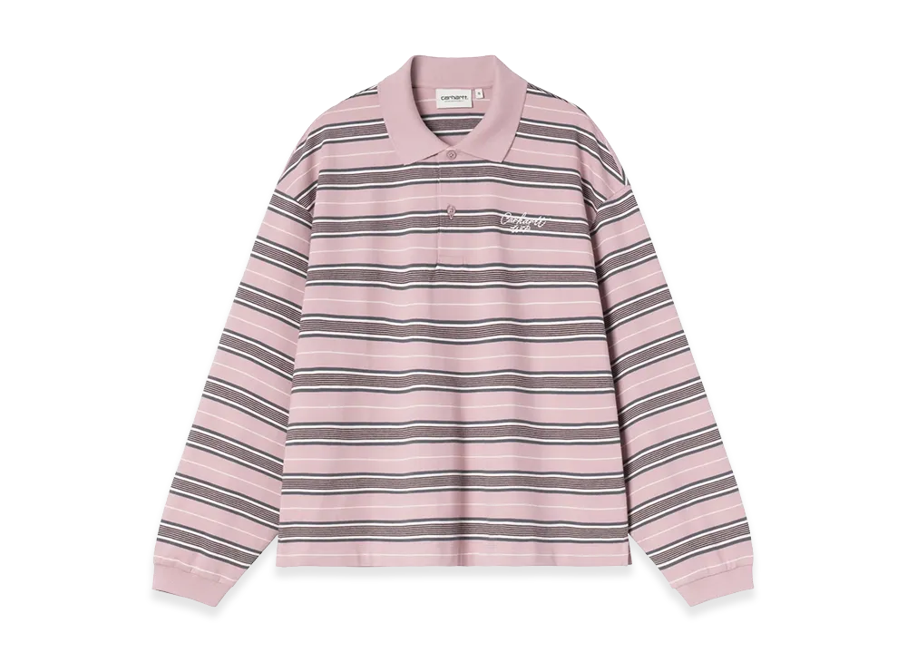 Carhartt WIP Women's L/S Bronson Polo "Bronson Stripe/Hortensia"