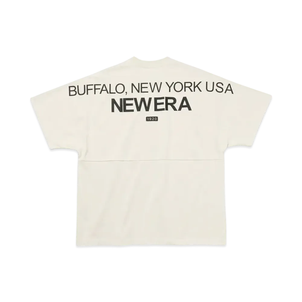 NEW ERA Short Sleeve Oversized Drop Shoulder Cotton T-Shirt Birthplace "Stone"