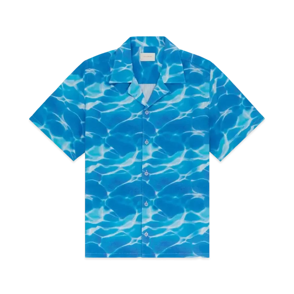 Aime Leon Dore Aqua Print Seersucker Shirt "Blue"