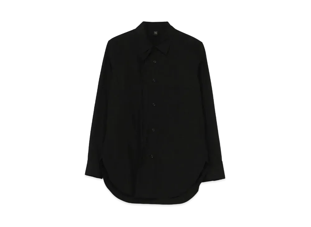 Yohji Yamamoto Y's BROAD LEFT DOUBLE FLAP BLOUSE "Black"