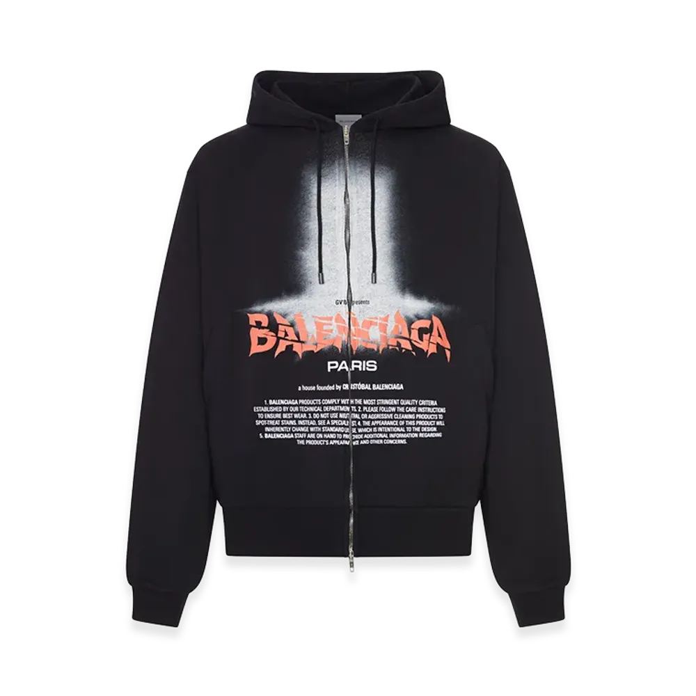 BALENCIAGA The Door Oversized Zip Sweatshirt "Black"