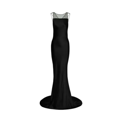 Maison Margiela Women's Hammered Satin Gown "Black"
