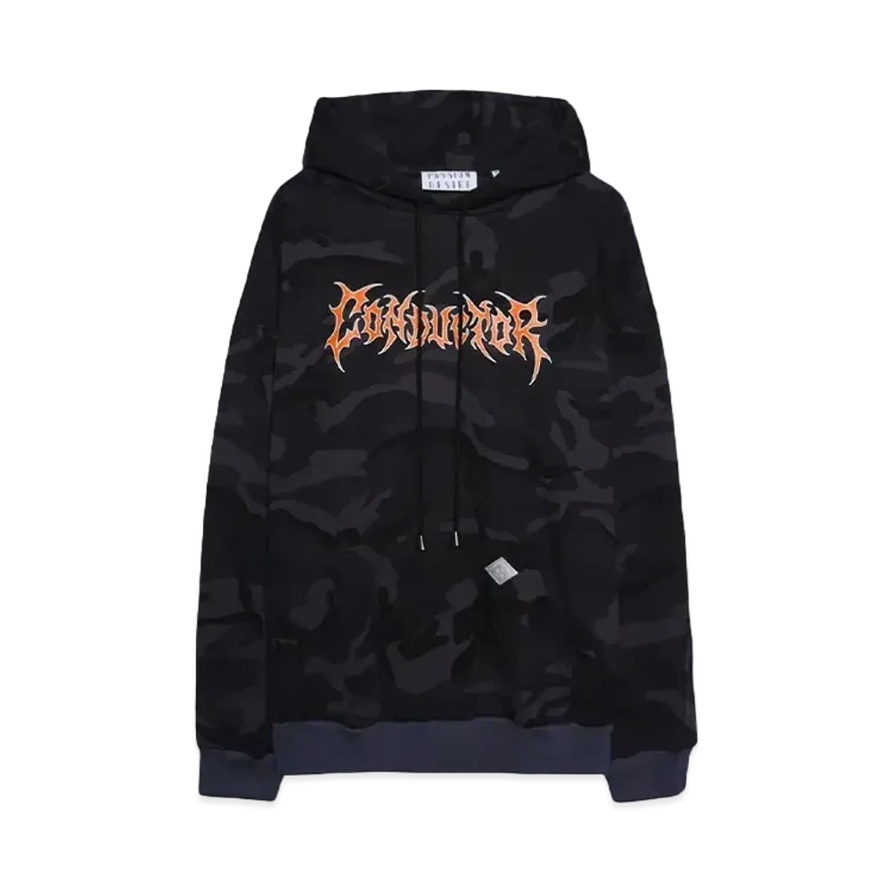 el conductorH CAMOUFLAGE HOODED SWEATER "BLACK"