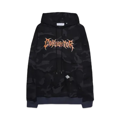 el conductorH CAMOUFLAGE HOODED SWEATER "BLACK"